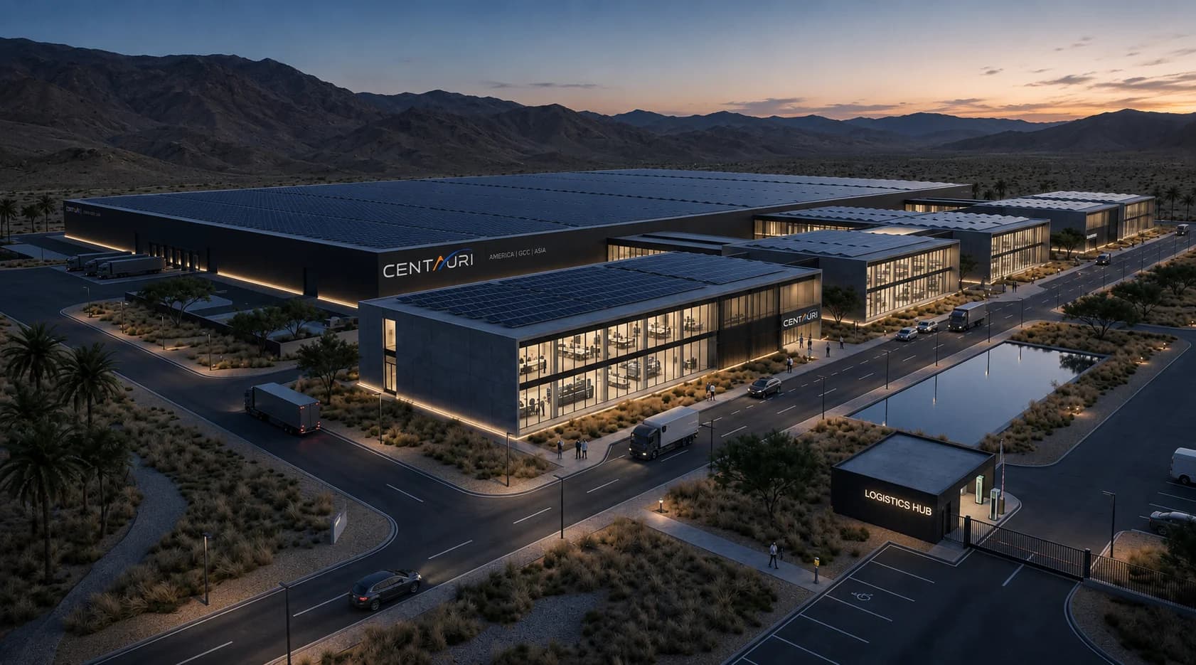 Domestic solar manufacturing facility exterior